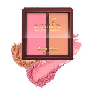biotique natural makeup diva duo blush, candy n coral, 9g