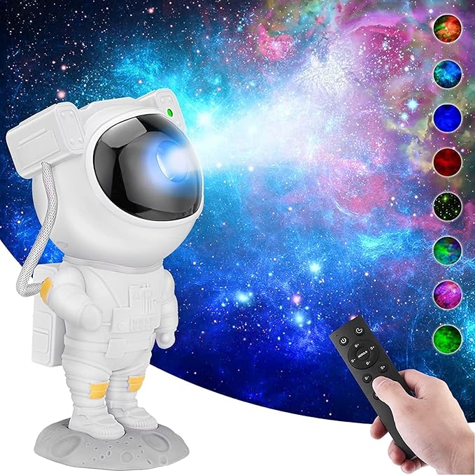 desidiya® astronaut light projector – 360° galaxy star projector with timer & remote control, ideal for bedroom ceiling, home decor, and parties (corded electric)