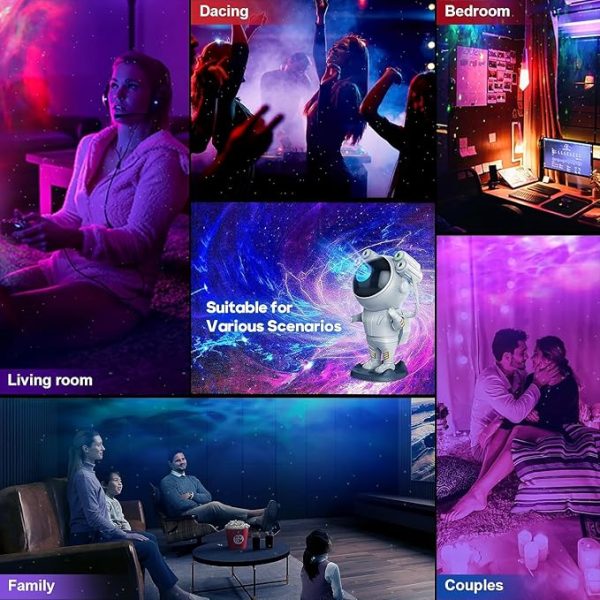 desidiya® astronaut light projector – 360° galaxy star projector with timer & remote control, ideal for bedroom ceiling, home decor, and parties (corded electric)