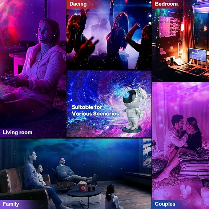 desidiya® astronaut light projector – 360° galaxy star projector with timer & remote control, ideal for bedroom ceiling, home decor, and parties (corded electric)